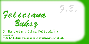 feliciana buksz business card